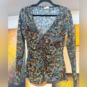 Ulla Johnson Ruched V-Neck Top  size M